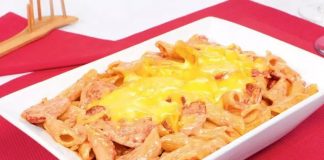 Receita de macarrão na pressão com calabresa e queijo Receita de macarrão na pressão com calabresa e queijo