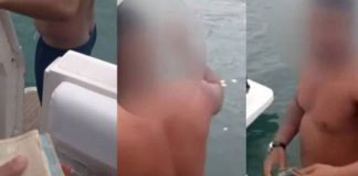 Fazendo festa em barco de luxo, homem joga notas de R$ 50 no mar em SP Fazendo festa em barco de luxo, homem joga notas de R$ 50 no mar em SP