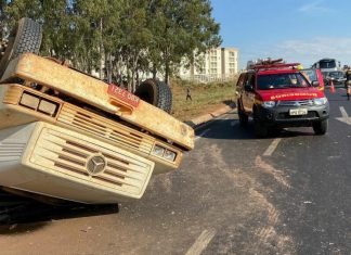 Grave acidente em Anel Viário de Uberlândia Grave acidente em Anel Viário de Uberlândia