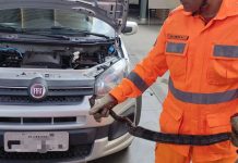 Bombeiros resgatam jiboia encontrada no motor de carro em Araguari Bombeiros resgatam jiboia encontrada no motor de carro em Araguari