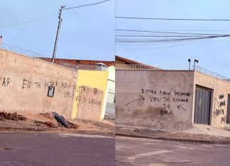 Morador de Ituiutaba deixa aviso em muro após invasão: ‘Vou te encher de bala’ Morador de Ituiutaba deixa aviso em muro após invasão 'Vou te encher de bala'