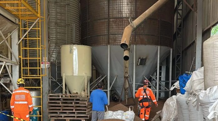 Funcionário morre soterrado em silo de ração para peixes durante manutenção em empresa de Uberlândia Funcionário morre soterrado em silo de ração para peixes durante manutenção em empresa de Uberlândia Na manhã desta segunda-feira (10), um grave acidente de trabalho resultou na morte de um funcionário durante a manutenção de um silo de ração para peixes em uma empresa localizada a 25 km de Uberlândia. O incidente ocorreu quando dois trabalhadores tentavam remover blocos de ração acumulados, sem imaginar o perigo iminente. Dinâmica do acidente Para acessar o interior do silo, os funcionários utilizaram uma empilhadeira e fixaram uma escada com talabarte para facilitar a descida. No entanto, ao pisarem sobre os grãos e começarem a utilizar uma picareta para desprender os blocos, a ração começou a descer rapidamente, criando um fluxo repentino que acabou soterrando ambos. Momento crítico Enquanto um dos trabalhadores conseguiu se segurar na escada e escapar ileso, o outro ficou preso na parte inferior do silo, justamente no ponto onde a ração escoava para uma rosca sem-fim, que estava ligada no momento do acidente. O agravamento da situação exigiu uma ação rápida dos colegas de trabalho, que abriram as escotilhas de acesso e iniciaram a remoção dos grãos para tentar salvar a vítima. Esforços de resgate e fatalidade Equipes do Corpo de Bombeiros e do Serviço Integrado de Atendimento ao Trauma em Emergência (Siate) foram acionadas imediatamente. Para facilitar o resgate, os profissionais utilizaram equipamentos de corte e abriram um acesso adicional na lateral direita do silo. Apesar dos esforços, ao ser resgatado, o trabalhador não resistiu aos ferimentos. Outras vítimas e investigações O segundo funcionário, que conseguiu escapar, foi atendido no local, mas não precisou de encaminhamento médico. Já o proprietário da empresa, abalado com a situação, passou mal e precisou ser levado para atendimento. A Polícia Militar isolou a área para que a perícia técnica possa investigar as circunstâncias do acidente e apurar se houve falhas nos protocolos de segurança do trabalho.