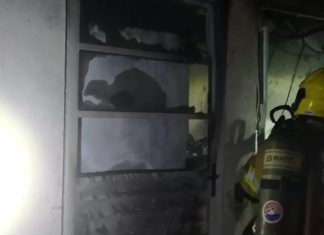 Residência em chamas após briga de casal em Uberlândia Residência em chamas após briga de casal em Uberlândia