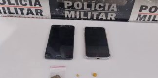 Casal é detido por suspeita de tráfico de drogas em Santa Vitória Casal é detido por suspeita de tráfico de drogas em Santa Vitória