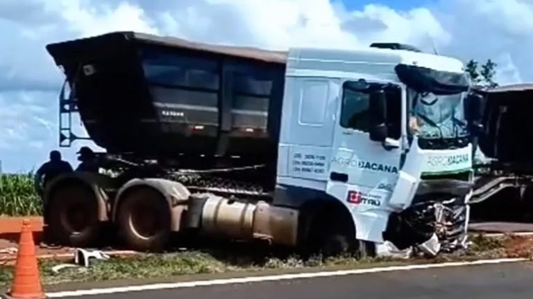 Uberaba Caminhões se envolvem em acidente fatal enquanto vítima descansava debaixo de árvore na BR-262