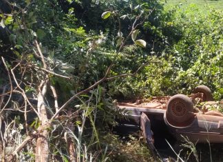 Carro com Idosos Capota em Distrito de Uberlândia; Vítimas Recebem Socorro Carro com Idosos Capota em Distrito de Uberlândia; Vítimas Recebem Socorro