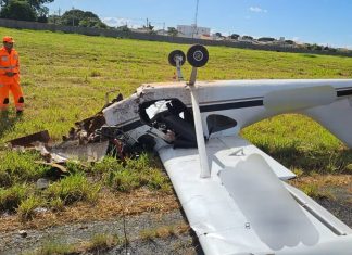Monomotor sofre acidente em pouso forçado em Araguari; duas pessoas estão feridas Monomotor sofre acidente em pouso forçado em Araguari; duas pessoas estão feridas