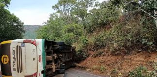 Acidente com Ônibus Causa Interdição Total da MG-188 em Vazante Acidente com Ônibus Causa Interdição Total da MG-188 em Vazante