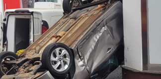 Acidente no Fundinho: Carro capota após colisão e motorista fica ferida em Uberlândia Acidente no Fundinho: Carro capota após colisão e motorista fica ferida em Uberlândia