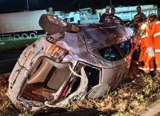 Capotamento na MGC-497 em Uberlândia deixa três pessoas feridas durante a madrugada Capotamento na MGC-497 em Uberlândia deixa três pessoas feridas durante a madrugada