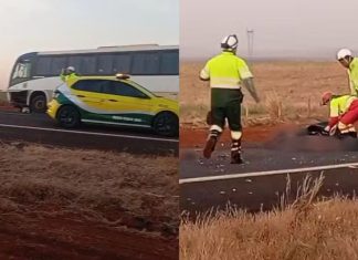 Colisão entre ônibus e motocicleta resulta em duas mortes em Santa Vitória Colisão entre ônibus e motocicleta resulta em duas mortes em Santa Vitória