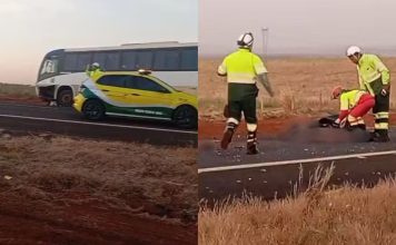 Colisão entre ônibus e motocicleta resulta em duas mortes em Santa Vitória Colisão entre ônibus e motocicleta resulta em duas mortes em Santa Vitória