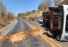 Acidente na BR-365: Carreta Tomba em Uberlândia e Motorista é Ferido Acidente na BR-365: Carreta Tomba em Uberlândia e Motorista é Ferido