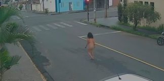 Moradores se surpreendem com mulher andando sem roupas no Santa Mônica, em Uberlândia Moradores se surpreendem com mulher andando sem roupas no Santa Mônica, em Uberlândia