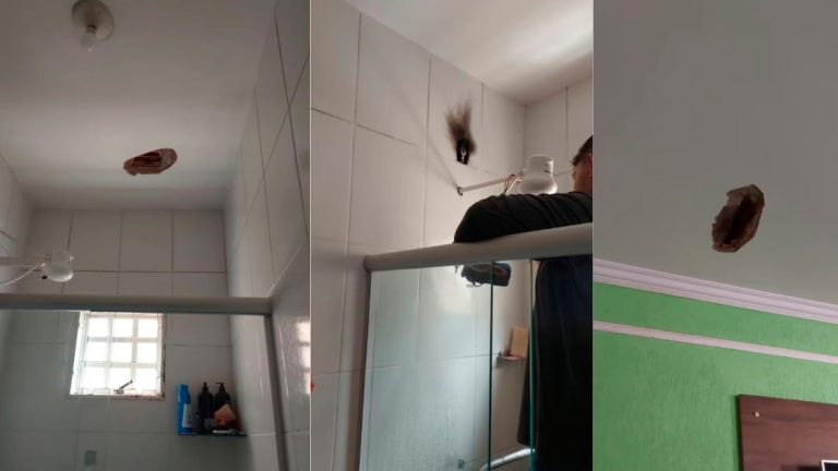 Raio Causa Estragos em Casa no Canaã Durante Chuva Intensa