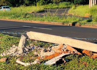 Acidente com Poste Causa Falta de Iluminação na Avenida Nicomedes Acidente com Poste Causa Falta de Iluminação na Avenida Nicomedes