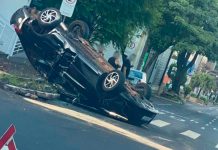 Acidente na Virada do Ano: Veículo Capota em Uberlândia Acidente na Virada do Ano: Veículo Capota em Uberlândia