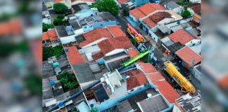 Guindaste Tombado Interdita 27 Residências e Custo da Operação Pode Chegar a R$ 150 Mil Guindaste Tombado Interdita 27 Residências e Custo da Operação Pode Chegar a R$ 150 Mil