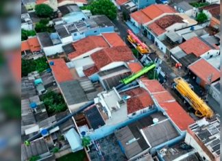 Guindaste Tombado Interdita 27 Residências e Custo da Operação Pode Chegar a R$ 150 Mil Guindaste Tombado Interdita 27 Residências e Custo da Operação Pode Chegar a R$ 150 Mil