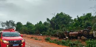 Tragédia na Zona Rural de MG: Carreta Capota e Motorista Morre Tragédia na Zona Rural de MG: Carreta Capota e Motorista Morre