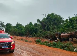 Tragédia na Zona Rural de MG: Carreta Capota e Motorista Morre Tragédia na Zona Rural de MG: Carreta Capota e Motorista Morre