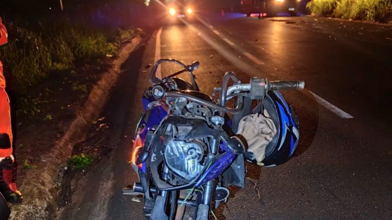 Motociclista ferido após acidente no Anel Viário Oeste, em Uberlândia
