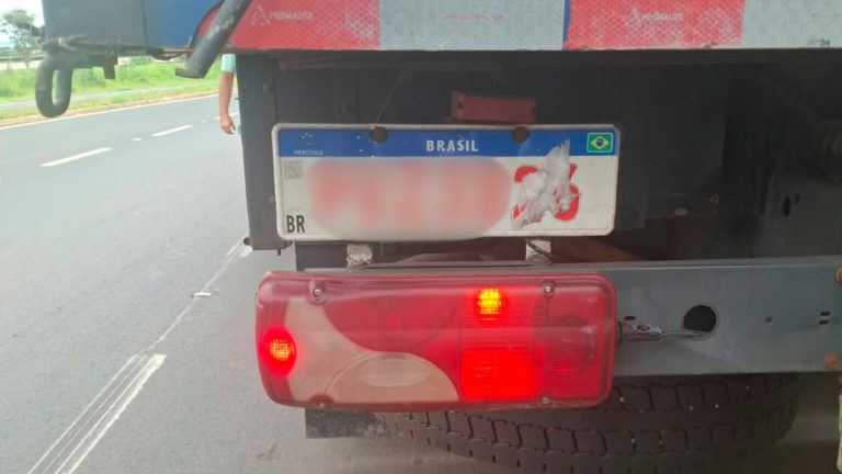 Caminhoneiro preso em Uberlândia por esconder placa com papel higiênico