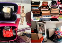 Operação Pickpockets Family: Polícia apreende 53 bolsas de grupo que visava idosos em MG Dezenas de bolsas e carteiras apreendidas pela Polícia Civil sobre uma mesa durante operação em Uberlândia