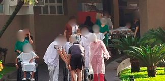 Incêndio atinge Hospital Santa Genoveva em Uberlândia e mobiliza bombeiros Fachada do Hospital Santa Genoveva em Uberlândia com fumaça e viaturas do Corpo de Bombeiros.