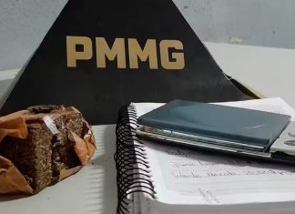 Neto é preso após transformar casa de avó idosa em ponto de tráfico em Patos de Minas Material apreendido pela Polícia Militar em Patos de Minas, incluindo maconha e caderno de anotações.