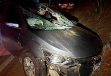 Acidente em Araxá: Cano de ração se desprende de caminhão e provoca morte na rodovia Local do acidente na MGC-146 em Araxá, mostrando danos causados por peça que se soltou de caminhão.