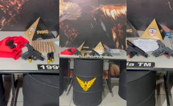 PM desarticula plano de homicídio de facção de Araguari em Uberlândia Armas, munições e documentos falsos apreendidos pela Polícia Militar em Uberlândia.