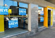 Greve dos bancários fecha agências em Uberlândia nesta quinta-feira (20); entenda os motivos Agência bancária com portas fechadas e aviso de paralisação em Uberlândia.