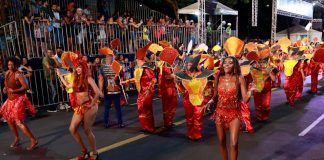 Prefeitura de Uberlândia abre inscrições com R$ 76 mil em auxílio para blocos do Carnaval 2027 Foliões fantasiados em um bloco de rua durante o Carnaval em Uberlândia.